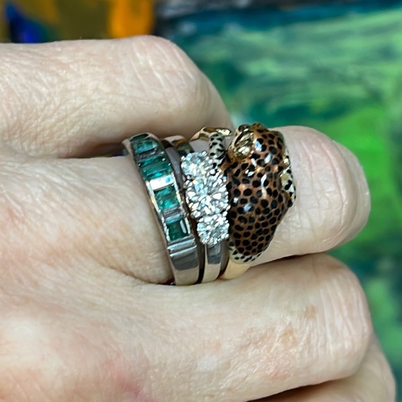 14k Ruby Eyed - Enamel panther Ring - Picture 7 of 9